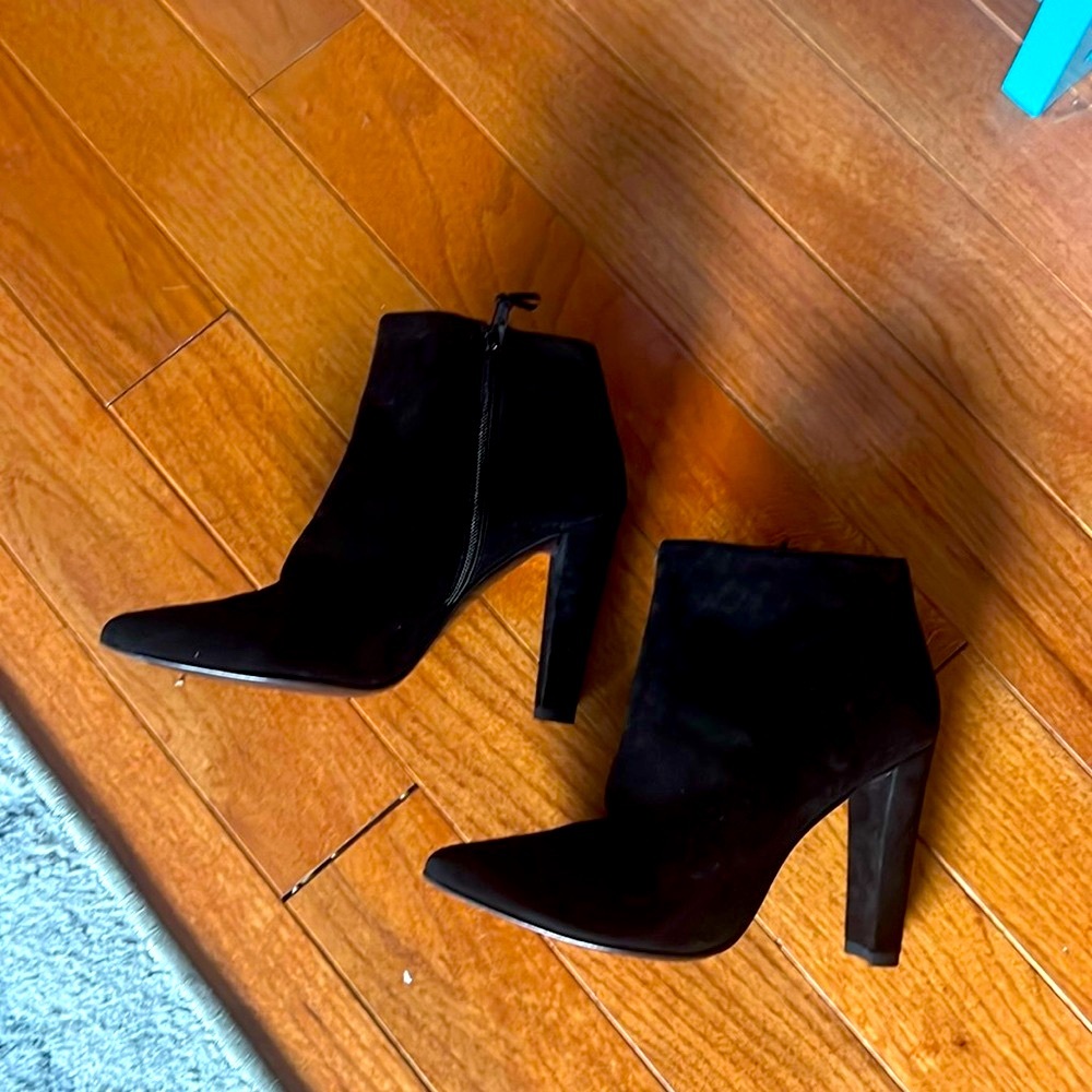 Stuart Weitzman Suede Zipped Ankle Boots - Picture 3 of 6